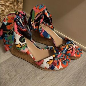 Impo Multicolor Floral Wedge Sandals